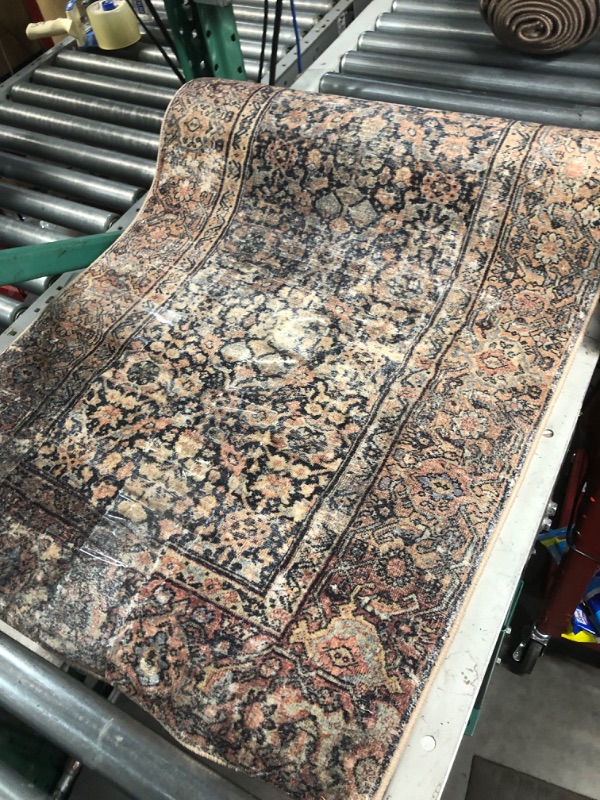 Photo 2 of **item is similar/same design Amber Lewis x Loloi Billie Collection Ink / Salmon 2'6" x 7'6" Area Rug