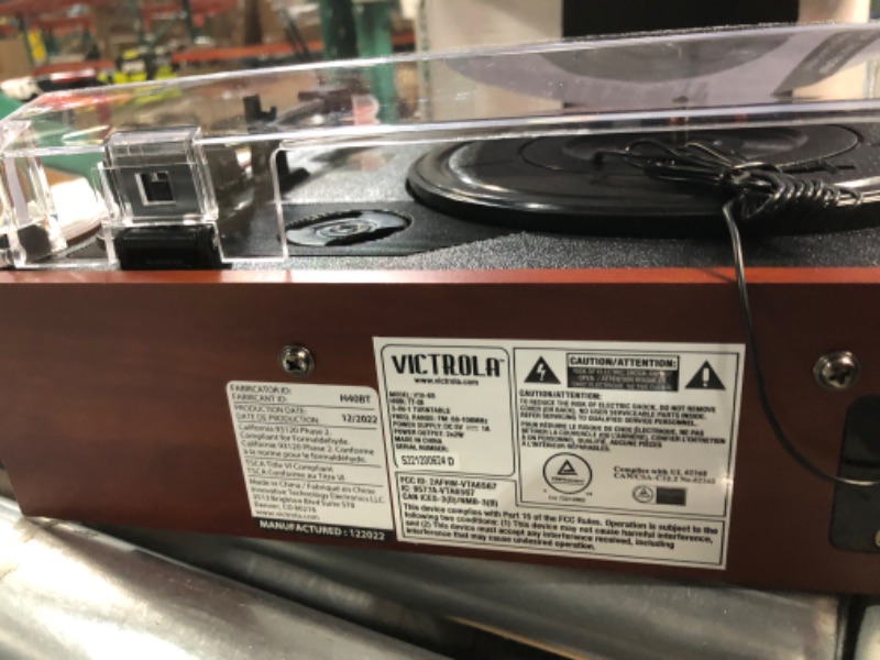 Photo 3 of (READ FULL POST) Victrola All-in-1 Bluetooth Record Player with Built in Speakers & 3-Speed Turntable