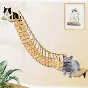 Photo 1 of **ITEM IS SIMILAR Calmbee Cat Wall Shelves, Cat Wall Furniture 70" Cat Bridge Wall Mount Cat Perch Wooden Hammock Cat Tree Cat Climber Cat Cloud Shelf Board Cats Bed