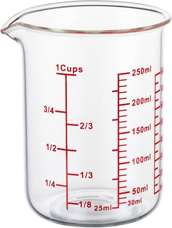 Photo 1 of 
High Borosilicate Glass Measuring Cup-V-Shaped Spout?Glass Measuring Beaker for Kitchen or Restaurant, Easy to Read, 250 ML (8 Oz, 1 Cup)
Size:1Cup,250ML