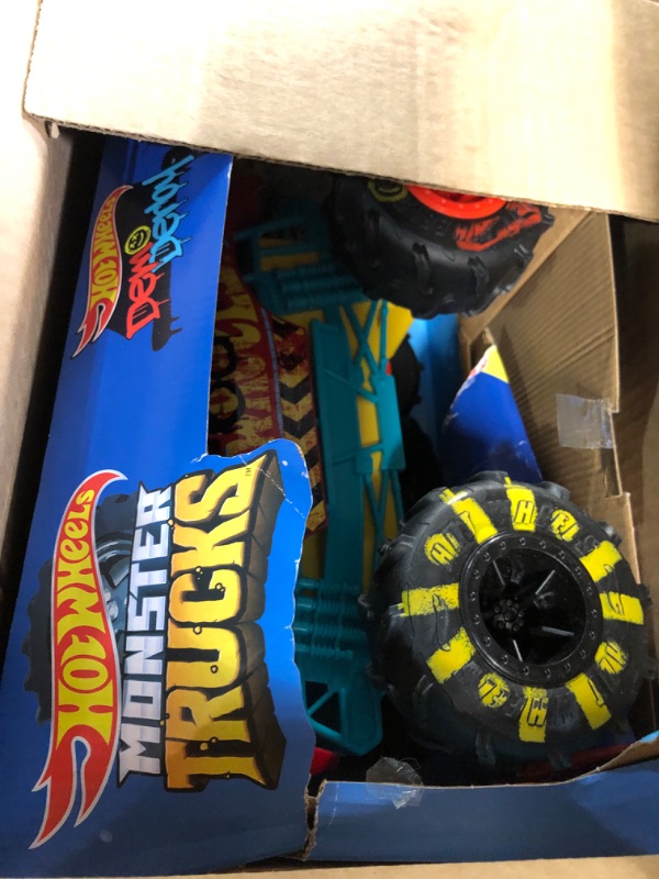 Photo 2 of ?Hot Wheels RC Monster Trucks 1:15 Scale HW Demo Derby, 1 Remote-Control Toy Truck with Terrain Action Tires, Toy for Kids 4 Years Old & Older HW DEMO DERBY RC