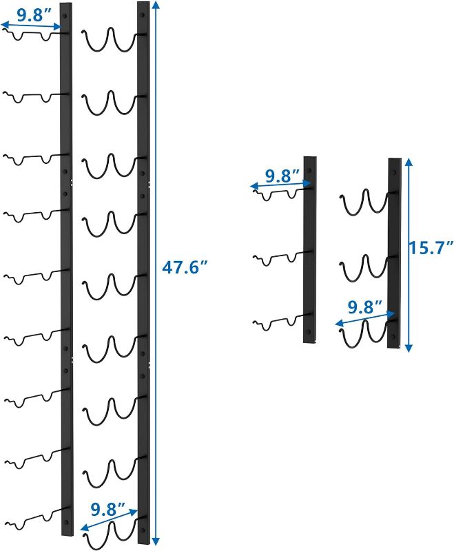 Photo 4 of (READ FULL POST) CharaVector Stainless Steel Wine Rack Wall Mounted 54 Bottles 3PCS, DIY 1/2/3 Wall Wine Rack, Matte Black Hanging Wine Rack, Double Sturdy Wall-Mounted Wine Racks, Home and Kitchen Decor 3PCS Black