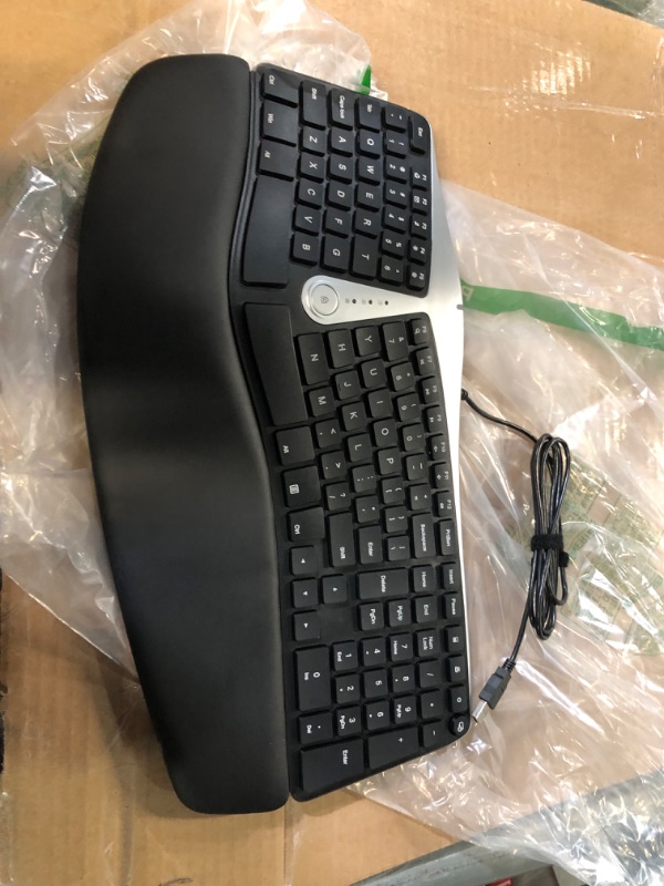 Photo 3 of Nulea Ergonomic Keyboard, Wired Split Keyboard with Pillowed Wrist and Palm Support, Featuring Dual USB Ports, Natural Typing Keyboard for Carpal Tunnel, Compatible with Windows/Mac