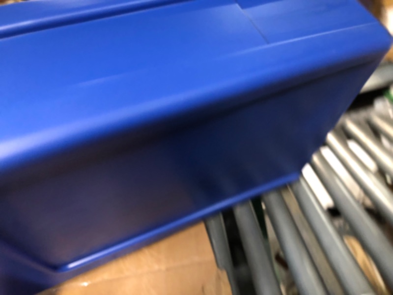 Photo 1 of Rubbermaid Slim Jim Trash Can Waste Bin with Venting Channels, Blue Recycling for Kitchen/Office/Workspace, Pack of 4 Blue Recycle