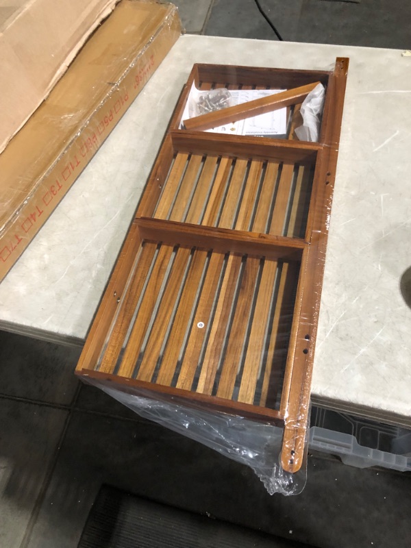 Photo 5 of ***DAMAGED - SEE PICTURES - NO PACKAGING - LIKELY MISSING PARTS***
Utoplike Teak Wood Bathroom Shelf Organizer Stand, Bathroom Standing Shelf Shower Caddy Units