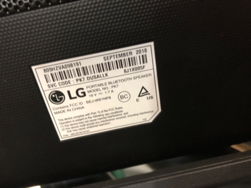 Photo 5 of *PARTS ONLY READ NOTES* LG Portable Bluetooth Speaker with Meridian Technology