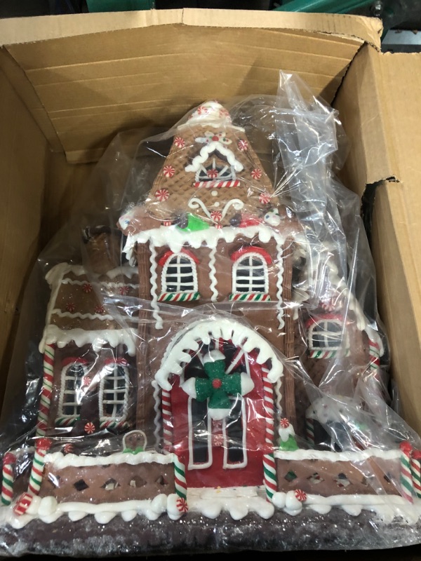 Photo 3 of Kurt Adler Fancy Clay Dough Gingerbread House Christmas Décor, STD, Multicolored