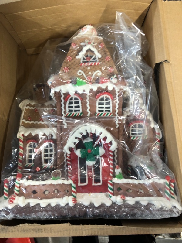 Photo 4 of Kurt Adler Fancy Clay Dough Gingerbread House Christmas Décor, STD, Multicolored