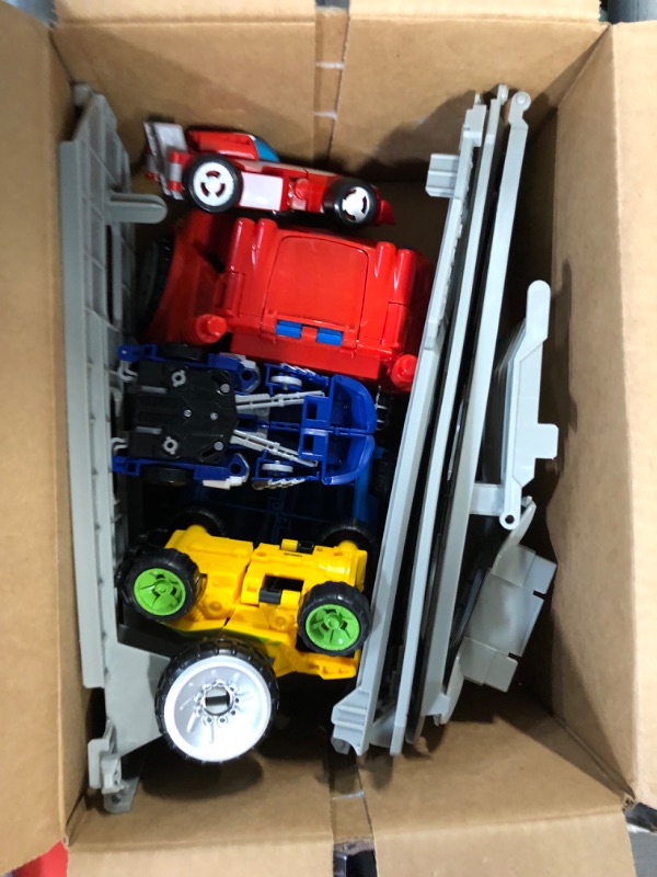 Photo 2 of Transformers Playskool Heroes Rescue Bots Academy Road Rescue Team Trailer 4-Pack Converting Toy Robots Collectible Action Figures, Kids Ages 3 and Up (Amazon Exclusive)