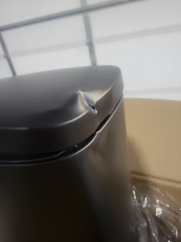 Photo 3 of **SEE NOTES/DAMAGED**
happimess HPM1011B Curtis 8-Gallon Step-Open Trash Can with Soft-Close Lid, Modern, Minimalistic,