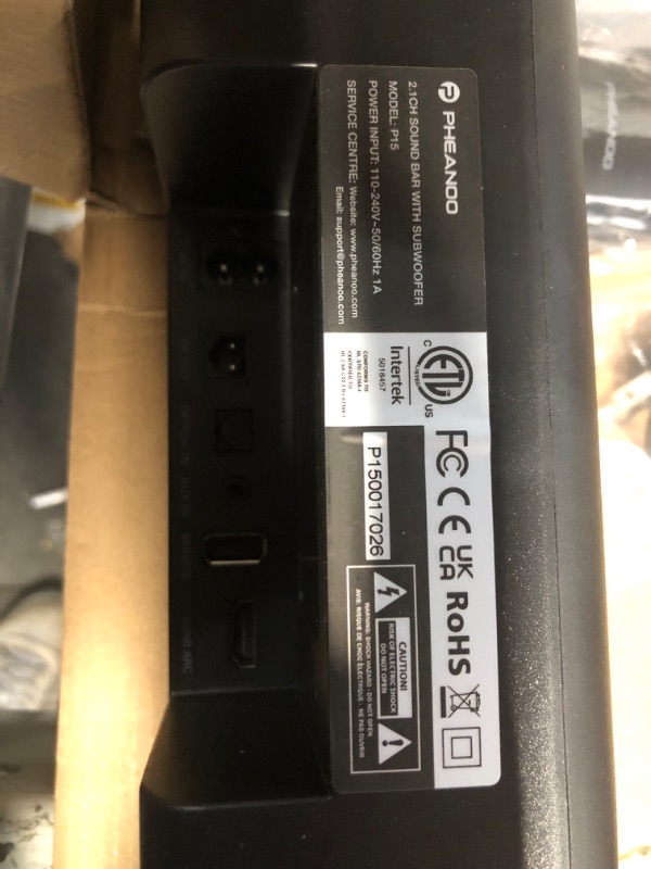 Photo 1 of PHEANOO 2.1 Compact Sound Bars for TV with Subwoofer, HDMI ARC/Bluetooth 5.0/Optical/AUX/RCA Connection, Remote Control, 