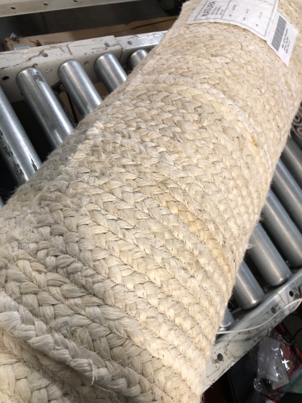 Photo 4 of * used * see images * 
Natura Rug 100% Jute, Size 2' 6" x 14'  Color :White