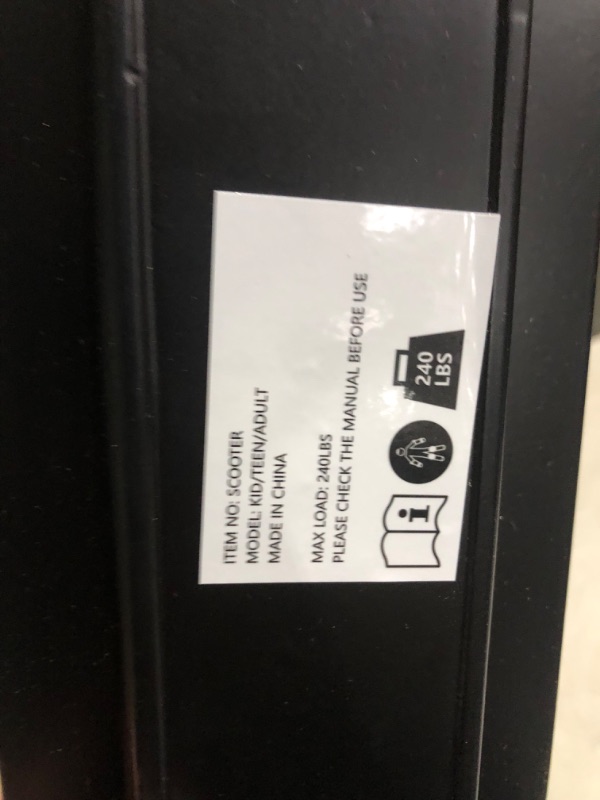 Photo 3 of ***USED - LIKELY MISSING PARTS***
WAYPLUS Kick Scooter for Ages 6+,Kid, Teens & Adults. Max Load 240 LBS. Foldable, Lightweight