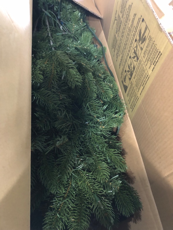 Photo 2 of ***LIGHTS DON'T WORK***
National Tree Company Pre-Lit 'Feel Real' Artificial Slim Downswept Christmas Tree, Green, 7.5 Ft