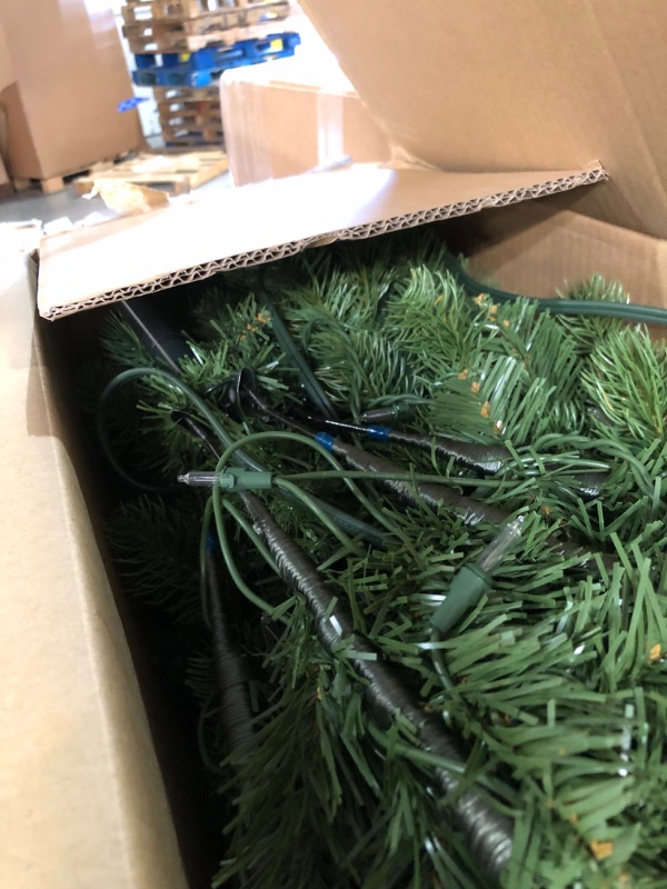 Photo 3 of ***LIGHTS DON'T WORK***
National Tree Company Pre-Lit 'Feel Real' Artificial Slim Downswept Christmas Tree, Green, 7.5 Ft