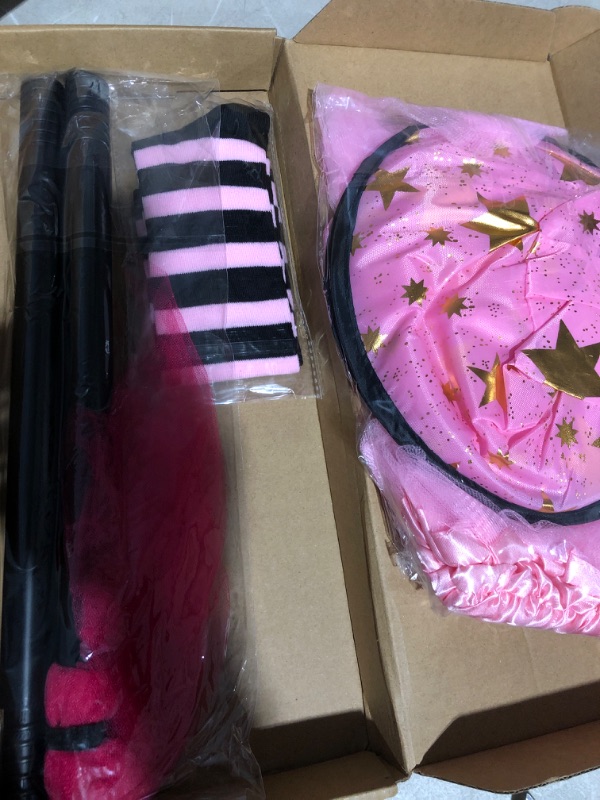 Photo 2 of * see images * 
Panitay Halloween Witch Costume for Toddler Girls Includes Pink Tutu Hat Broom and Socks