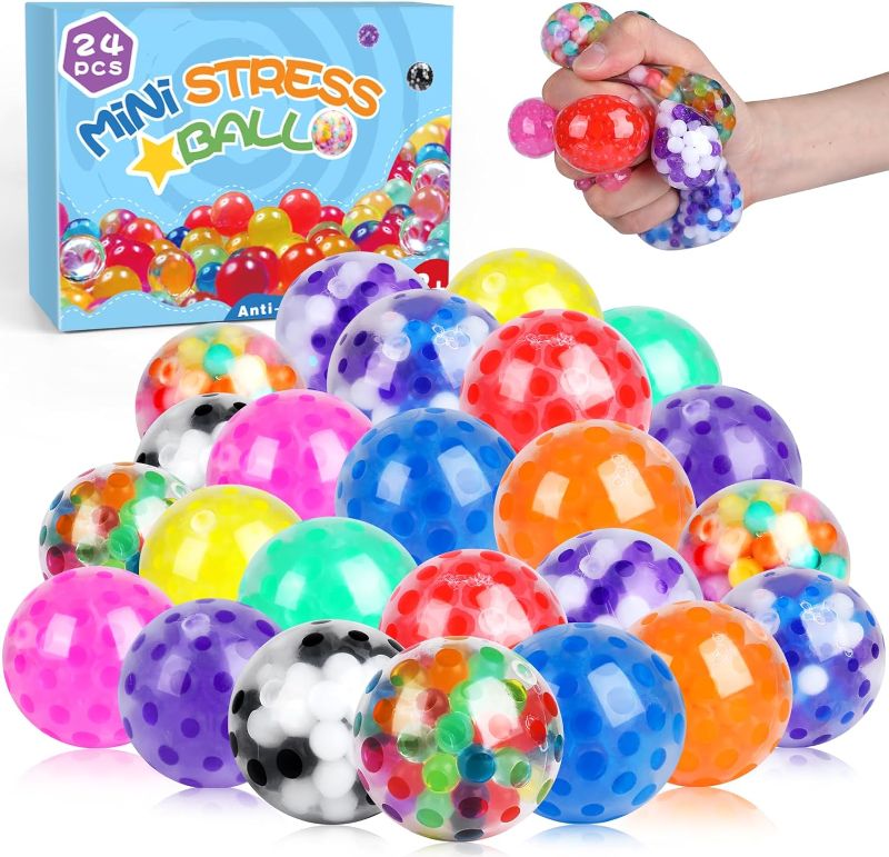 Photo 1 of 24Pack Stress Balls, Squishy Toys, Squishy Squeeze Balls Bulk Fidget Toys for Kids Adults Squishy Balls for Kids Stress Relief Toys,