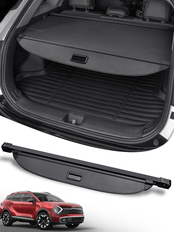 Photo 1 of CarQiWireless Cargo Cover for Kia Sportage 2023 2024, Retractable Rear Trunk Cargo Cover for Kia Sportage Interior Accessories