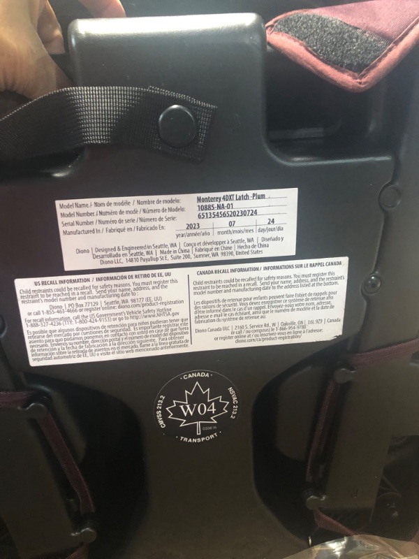 Photo 1 of Diono Monterey 4DXT Latch, 2-in-1 High Back Booster Car Seat with Expandable Height, Width, Advanced Side Impact Protection, 8 Years 1 Booster, Plum NEW! Plum