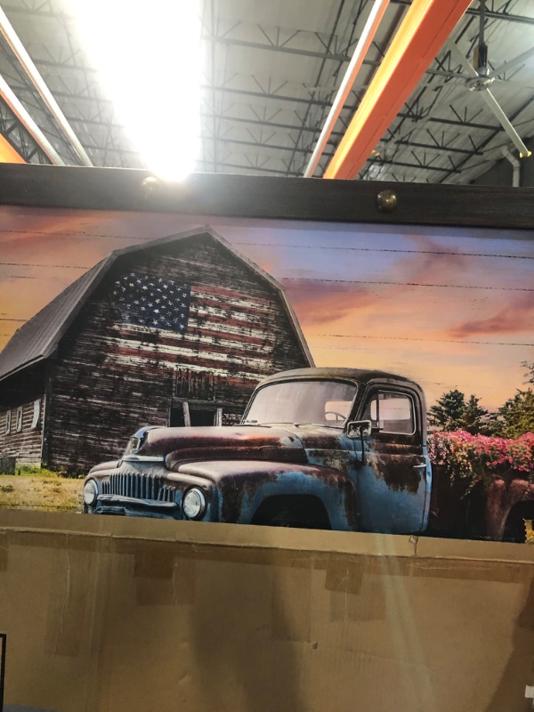 Photo 3 of 
Farmhouse Car Wooden Wall Art: Rustic Barn Rusty Truck Artwork Classic 