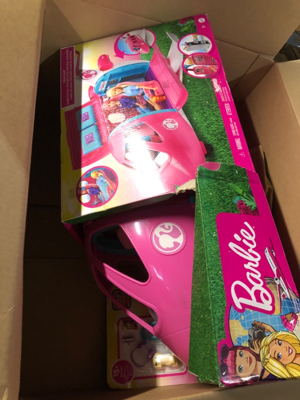 Photo 2 of Barbie Dreamplane Airplane Toys Playset with 15+ Accessories Including Puppy, Snack Cart, Reclining Seats and More Standard