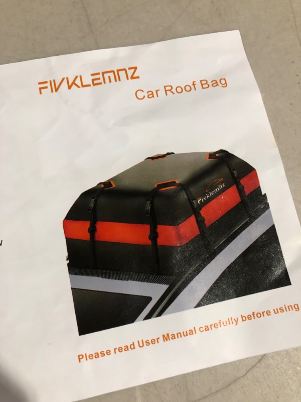 Photo 3 of FIVKLEMNZ Car Rooftop Cargo Carrier 15 Cubic, Waterproof Roof Bag Top Luggage Storage Carriers 