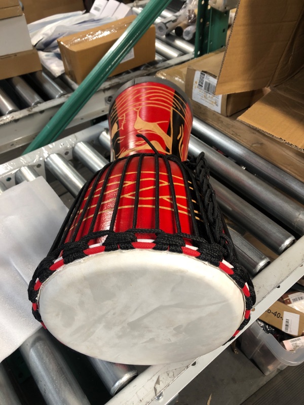 Photo 2 of FAIRLY NEW** Djembe Drum, AKLOT African Drum Hand-Carved 9.5'' x 20'' Mahogany Goatskin Drumhead