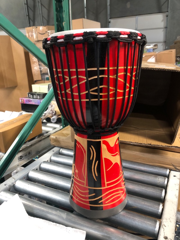 Photo 3 of FAIRLY NEW** Djembe Drum, AKLOT African Drum Hand-Carved 9.5'' x 20'' Mahogany Goatskin Drumhead