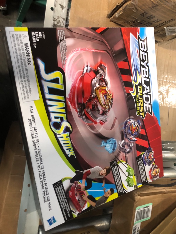 Photo 2 of BEYBLADE Burst Turbo Slingshock Rail Rush Battle Set - Complete Set Burst Beystadium, Battling Tops, and Launchers (Amazon Exclusive) 