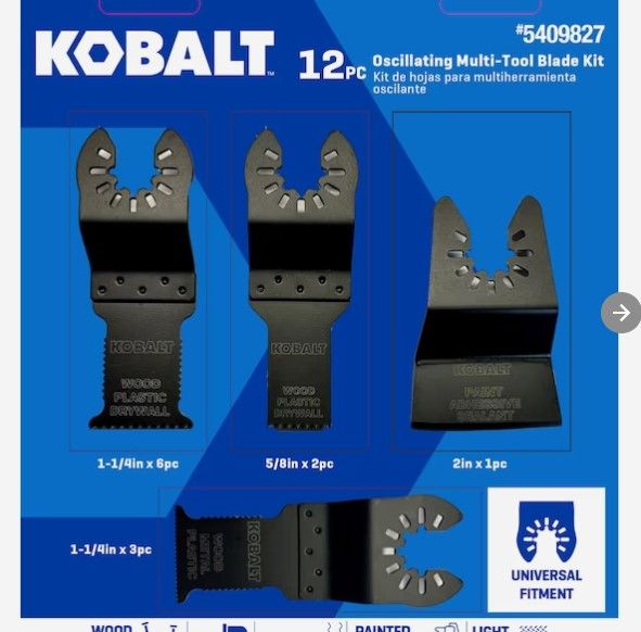 Photo 1 of Kobalt 12-Pack Multiple Materials Oscillating Tool Blade
