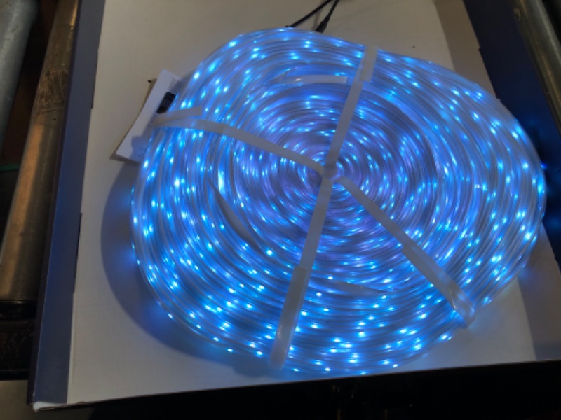 Photo 1 of 200ft Outdoor LED Strip Lights Waterproof 1 Roll,IP68 Outside Led Light Strips Waterproof with App and Remote,Music Sync RGB Exterior Led Rope Lights with Self Adhesive Back for Deck,Balcony,Pool
