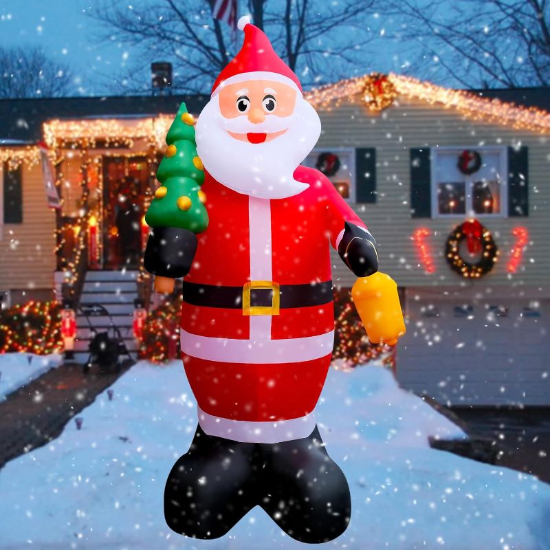 Photo 1 of ***SIMILAR TO STOCK PHOTO***SEASONBLOW 10 FT LED Light Up Inflatable Christmas Santa Claus with Xmas Tree Decoration for Lawn Yard Home Indoor Outdoor
