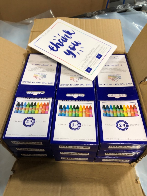 Photo 2 of Color Swell Bulk Crayon Pack - 18 Boxes of 24 Vibrant Colored Crayons of Teacher-Quality Classroom Pack - Crayons in Bulk