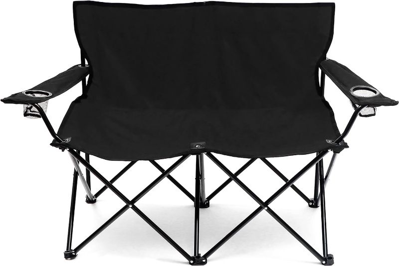 Photo 1 of ***USED***
Trademark Innovations Loveseat Style Double Camp Chair, 40" L x 22" W x 31.5" Black