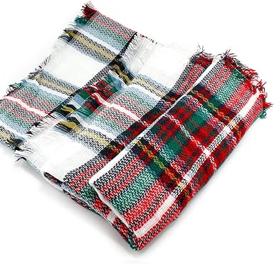 Photo 1 of Plaid Scarf Women Pashmina Wrap Large Warm Soft Shawl Winter Fall Scarves