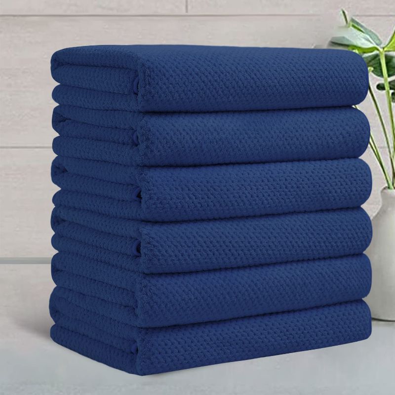 Photo 1 of 6 Piece Navy Bath Towel Set 28"x55"