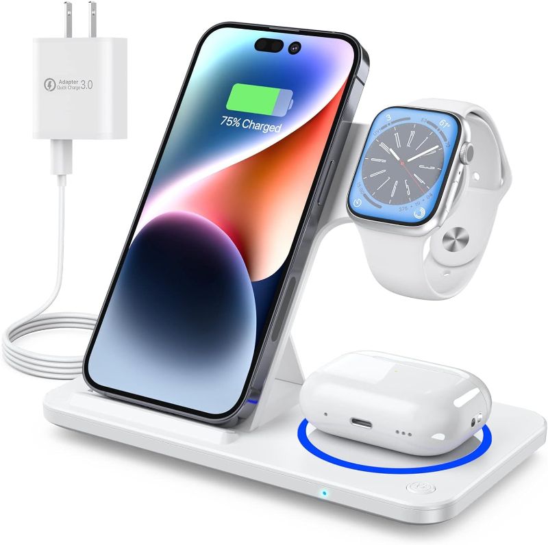 Photo 1 of 3 in 1 Wireless Charging Station, Foldable Wireless Charger