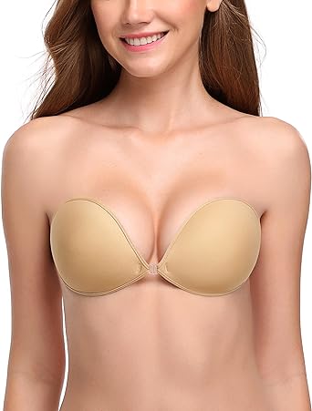 Photo 1 of Adhesive Invisible Strapless Bra - Breast Lift Backless Push Up Silicone Bra Small