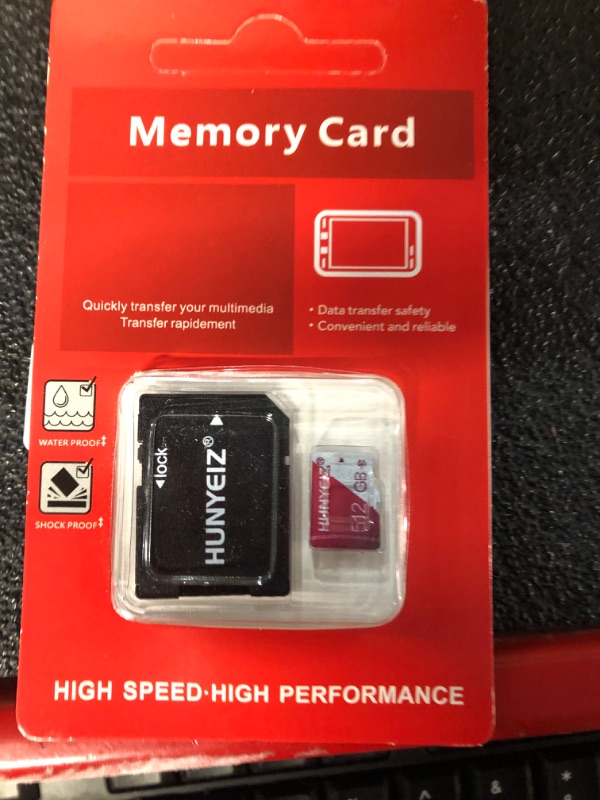 Photo 2 of 512GB Micro SD Card with Adapter Class 10 High Speed Memory Card