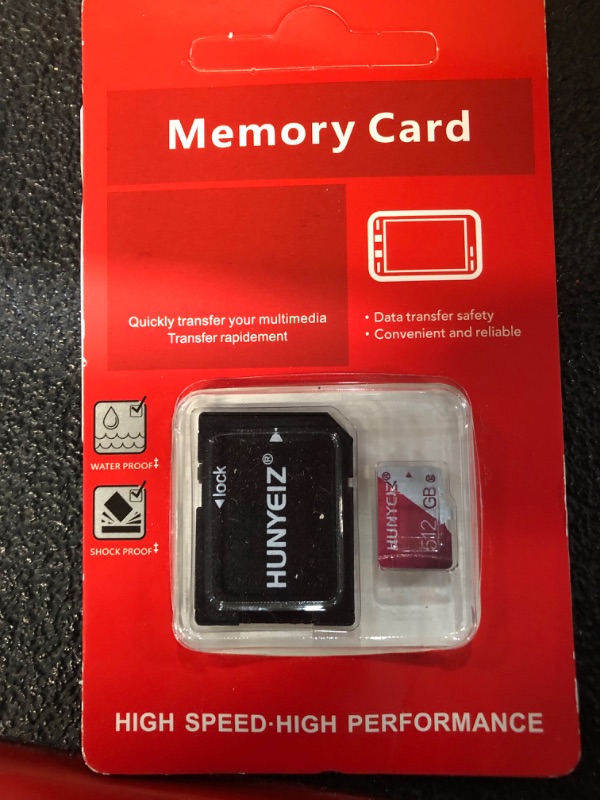 Photo 2 of 512GB Micro SD Card with Adapter Class 10 High Speed Memory Card 