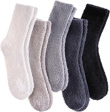 Photo 1 of CHOWISH Womens Fuzzy Slipper Socks Super Soft Microfiber Fluffy Cozy Winter Warm Fuzzy Crew Socks