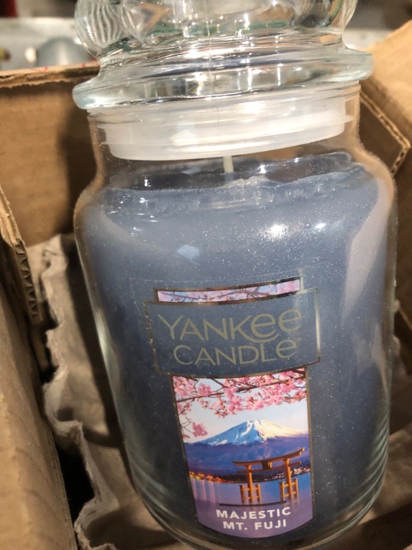 Photo 4 of Yankee Candle Majestic Mt. Fuji Large Jar Candle,Light Blue,14 Inch & Pink Sands Scented, 