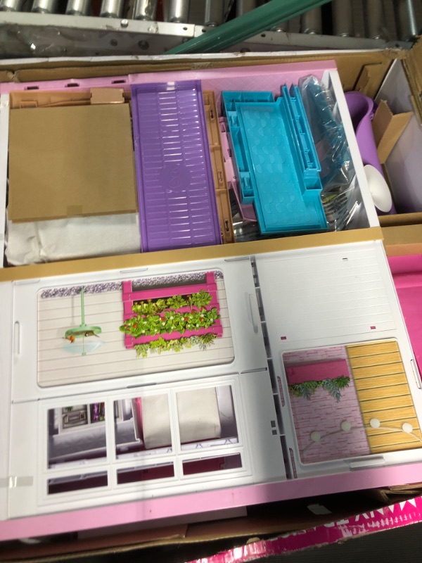 Photo 5 of **UNKNOWN IF MISSING PARTS**
Barbie Dreamhouse, Doll House Playset with 70+ Accessories Including Transforming 