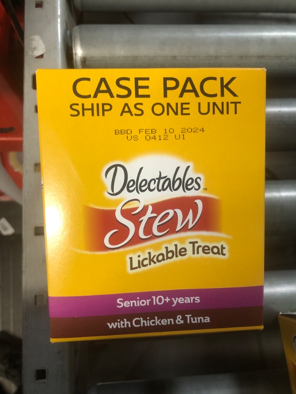 Photo 2 of **EXPIRES 2-10-24**
Hartz Delectables Stew Senior 10+ Chicken & Tuna Lickable Cat Treat, 1.4-oz, Case of 12 