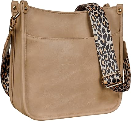 Photo 1 of KOGTLA Women's Crossbody Shoulder Bag with Leopard Guitar Strap,Vegan Faux Leather Purse Handbag Bucket Tote Bag