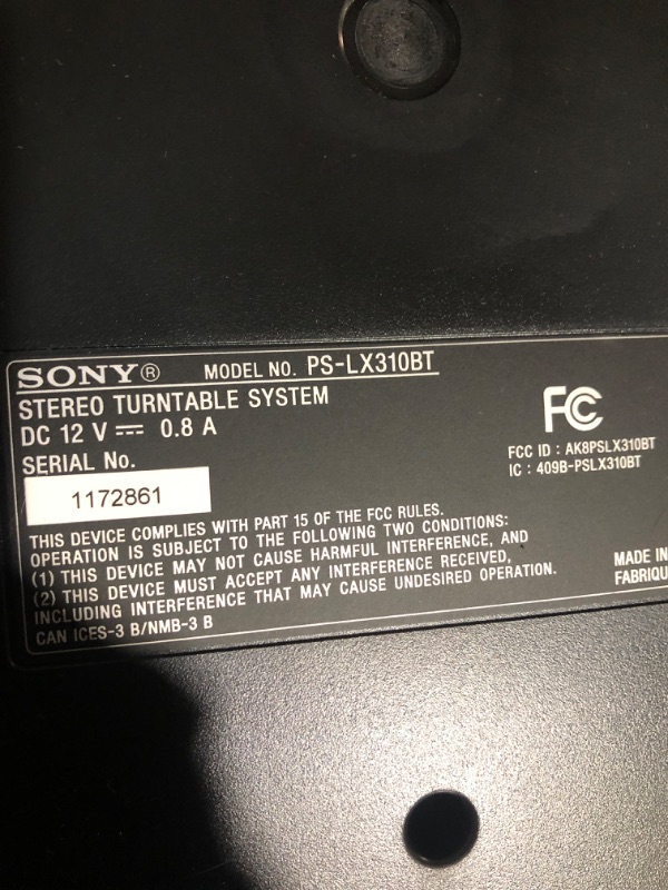 Photo 1 of Sony PS-LX310BT Belt Drive Turntable: Fully Automatic Wireless Vinyl Record Player with Bluetooth and USB Output Black