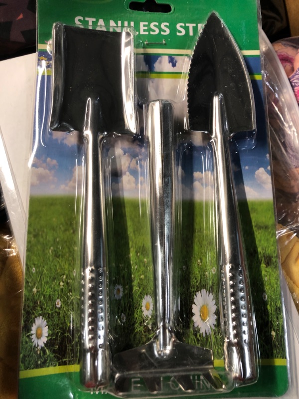 Photo 2 of ***SEE NOTES*** 1 Set Stainless Steel Shovel Rake Gardening Shovel Tools for Garden Tools Kits Mini Garden Tools Mini Planting Tools Gardening Trowels Heavy Duty Garden Tool Metal