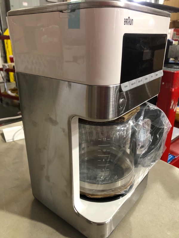 Photo 6 of ***COSMETIC DENT ON SIDE** SMALL CRACK ON THE UPPER BACK***
Braun Brew Sense 12 Cup Touch Screen Drip Coffee Maker with Brew Strength Options, 2 Hour Shut Off and 24 Hour Timer, Stainless Steel