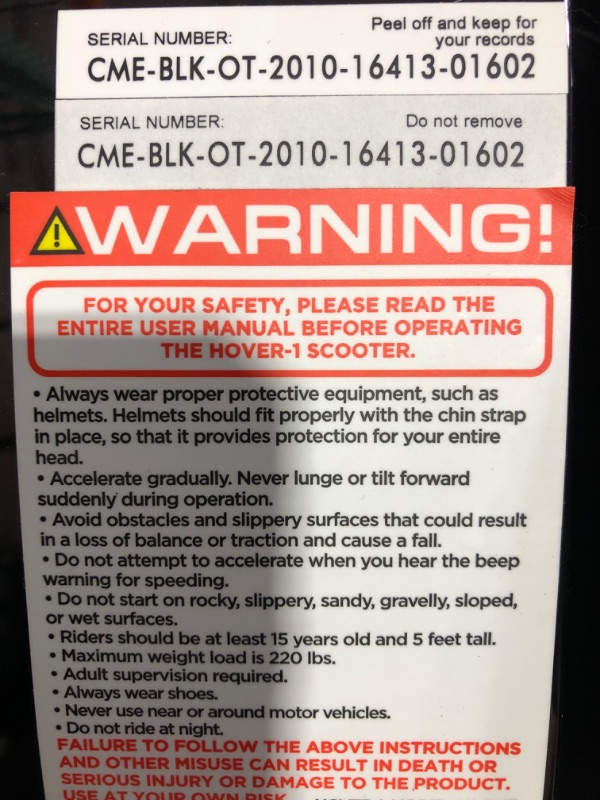 Photo 7 of * important * see clerk notes * Hover-1 Buggy Attachment | Compatible with All 6.5" & 8" Electric Hoverboards, Hand-Operated Rear Wheel Control