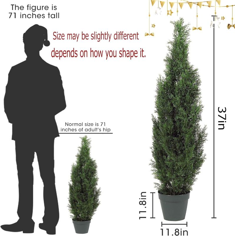 Photo 3 of (READ FULL POST) Two Pre-Potted 3' Artificial Cedar Topiary Outdoor Indoor Tree Green*2